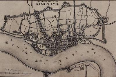 Historic map of King's Lynn titled "The groundplat of Kings Lyn"